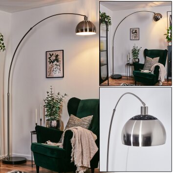 Baloca floor lamp, Arch lamps matt nickel, black, 1-light source