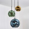 Ripoll hanging light, globe light, Cluster pendant lamp blue, gold, green, 3-light sources