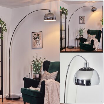 Baloca floor lamp, Arch lamps chrome, black, 1-light source