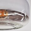 Boza ceiling light chrome, clear, Smoke-coloured, 1-light source