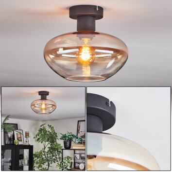 Mertola ceiling light Amber, clear, 1-light source