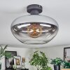 Mertola ceiling light clear, Smoke-coloured, 1-light source