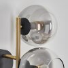 Koyoto globe light, wall light gold, black, 3-light sources