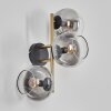 Koyoto globe light, wall light gold, black, 3-light sources