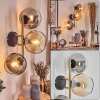 Gastor globe light, wall light gold, black, 3-light sources