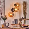 Koyoto globe light, wall light gold, black, 3-light sources