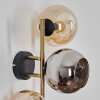 Koyoto globe light, wall light gold, black, 3-light sources