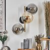Gastor globe light, wall light 42 cm gold, black, 3-light sources