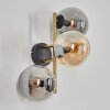 Gastor globe light, wall light 42 cm gold, black, 3-light sources