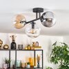 Gastor ceiling light, globe light Amber, clear, Smoke-coloured, 3-light sources