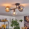 Gastor ceiling light, globe light Amber, clear, Smoke-coloured, 3-light sources