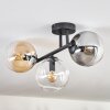 Gastor ceiling light, globe light Amber, clear, Smoke-coloured, 3-light sources
