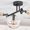 Gastor ceiling light, globe light clear, 3-light sources