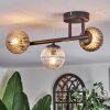 Chehalis ceiling light, globe light Amber, clear, Smoke-coloured, 3-light sources