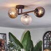 Chehalis ceiling light, globe light Amber, clear, Smoke-coloured, 3-light sources