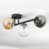 Chehalis ceiling light, globe light Amber, clear, Smoke-coloured, 3-light sources