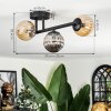Chehalis ceiling light, globe light Amber, Smoke-coloured, 3-light sources