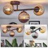 Chehalis ceiling light, globe light Amber, Smoke-coloured, 3-light sources