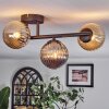 Chehalis ceiling light, globe light Amber, Smoke-coloured, 3-light sources