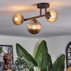 Chehalis ceiling light, globe light Amber, Smoke-coloured, 3-light sources