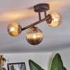Chehalis ceiling light, globe light Amber, Smoke-coloured, 3-light sources