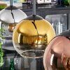 Koyoto hanging light, globe light, pendant light gold, clear, coppery, Smoke-coloured, 4-light sources