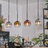 Koyoto hanging light, globe light, pendant light gold, clear, coppery, Smoke-coloured, 4-light sources