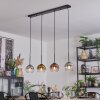 Koyoto hanging light, globe light, pendant light gold, clear, coppery, Smoke-coloured, 4-light sources