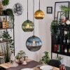 Koyoto hanging light, globe light, Cluster pendant lamp 30 cm blue, gold, green, 3-light sources