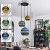 Koyoto hanging light, globe light, Cluster pendant lamp 30 cm blue, gold, green, 3-light sources