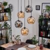 Ripoll hanging light, globe light, Cluster pendant lamp Amber, Smoke-coloured, 5-light sources