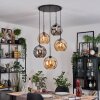 Ripoll hanging light, globe light, Cluster pendant lamp Amber, Smoke-coloured, 5-light sources