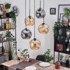 Ripoll hanging light, globe light, Cluster pendant lamp Amber, Smoke-coloured, 5-light sources