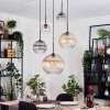 Koyoto hanging light, globe light, Cluster pendant lamp Amber, clear, Smoke-coloured, 5-light sources
