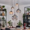 Koyoto hanging light, globe light, Cluster pendant lamp Amber, clear, Smoke-coloured, 5-light sources