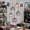 Koyoto hanging light, globe light, Cluster pendant lamp Amber, clear, Smoke-coloured, 5-light sources