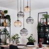 Koyoto hanging light, globe light, Cluster pendant lamp Amber, clear, Smoke-coloured, 5-light sources