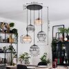 Koyoto hanging light, globe light, Cluster pendant lamp Amber, clear, Smoke-coloured, 5-light sources