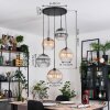 Koyoto hanging light, globe light, Cluster pendant lamp Amber, clear, Smoke-coloured, 5-light sources