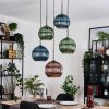 Koyoto hanging light, globe light, Cluster pendant lamp blue, green, coppery, 5-light sources