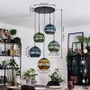 Koyoto hanging light, globe light, Cluster pendant lamp blue, gold, green, 5-light sources