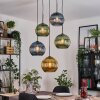 Koyoto hanging light, globe light, Cluster pendant lamp blue, gold, green, 5-light sources