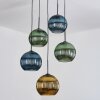 Koyoto hanging light, globe light, Cluster pendant lamp blue, gold, green, 5-light sources