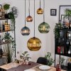 Koyoto hanging light, globe light, Cluster pendant lamp blue, gold, green, coppery, 5-light sources
