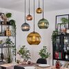 Koyoto hanging light, globe light, Cluster pendant lamp blue, gold, green, coppery, 5-light sources