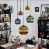 Koyoto hanging light, globe light, Cluster pendant lamp blue, gold, green, coppery, 5-light sources