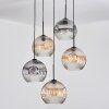 Ripoll hanging light, globe light, Cluster pendant lamp Amber, clear, Smoke-coloured, 5-light sources