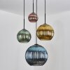 Koyoto hanging light, globe light, Cluster pendant lamp 35 cm blue, gold, green, coppery, 4-light sources