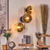 Koyoto globe light, wall light gold, black, 3-light sources