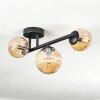 Chehalis ceiling light, globe light Amber, 3-light sources